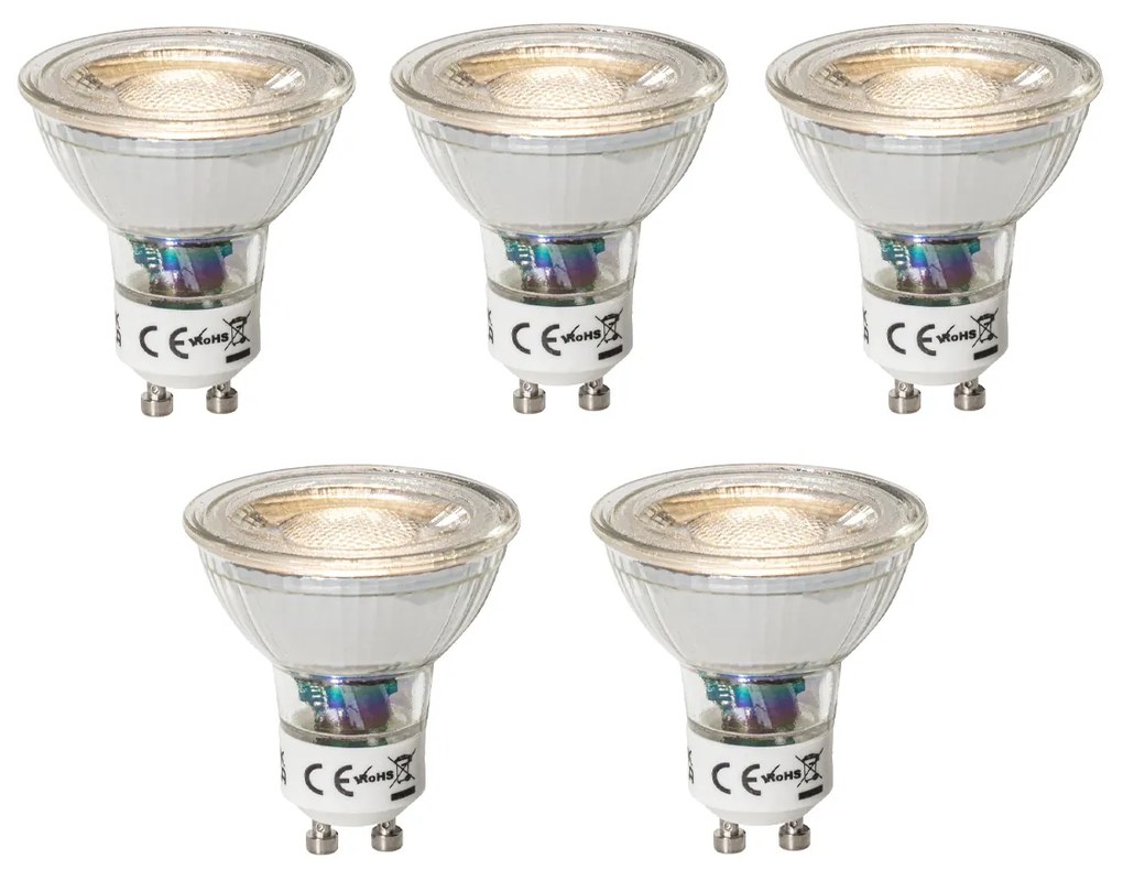 Zestaw 5 ściemnialnych żarówek LED GU10 3W 200 lm 3000K