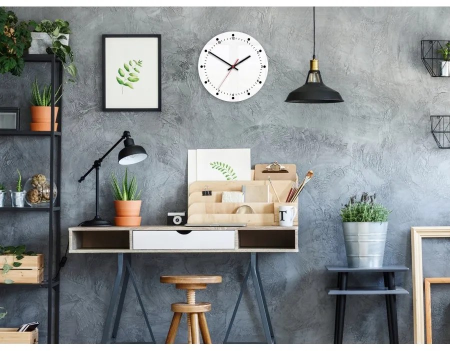 Zegar ścienny okrągły klasyczny z cichym mechanizmem na ścianę akrylowy