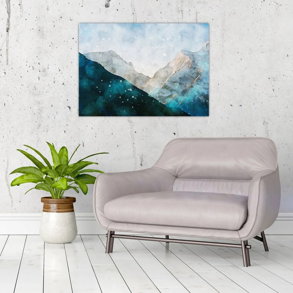 Obraz - Rysunek gór (70x50 cm)