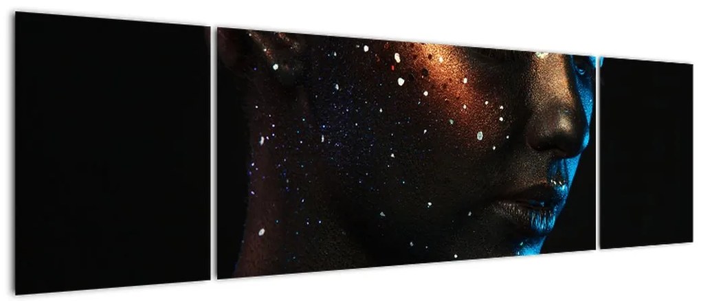 Błyszczący obraz kobiety (170x50 cm)