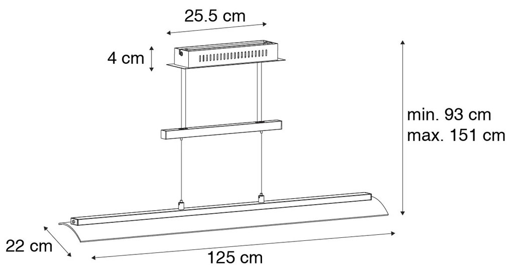 Nowoczesna lampa wisząca czarna z wbudowanym LED-em 3-stopniowo przyciemnianym - Boone Nowoczesny Oswietlenie wewnetrzne