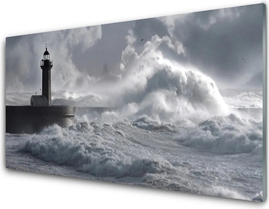 Szkło do Kuchni na Ścianę Klasyczna Latarnia Morska