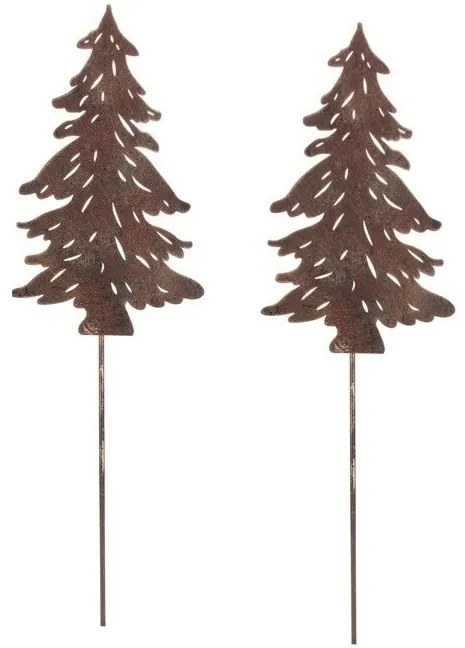 Metalowa dekoracja Drzewko ogrodowe, miedziane, 2sztuki, 15 x 1 x 50 cm