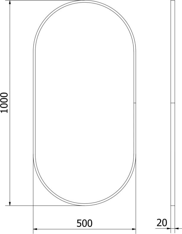 Mexen Loft lustro łazienkowe owalne 100 x 50 cm, rama złota - 9851-100-050-000-50