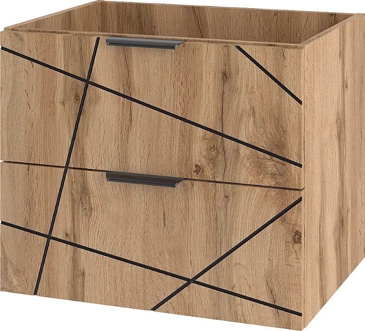 Szafka Łazienkowa pod Umywalkę 60cm 2 Szuflady Dąb Wotan Wood