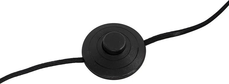 Designerska lampa podłogowa czarna z dymionym szkłem - Dome