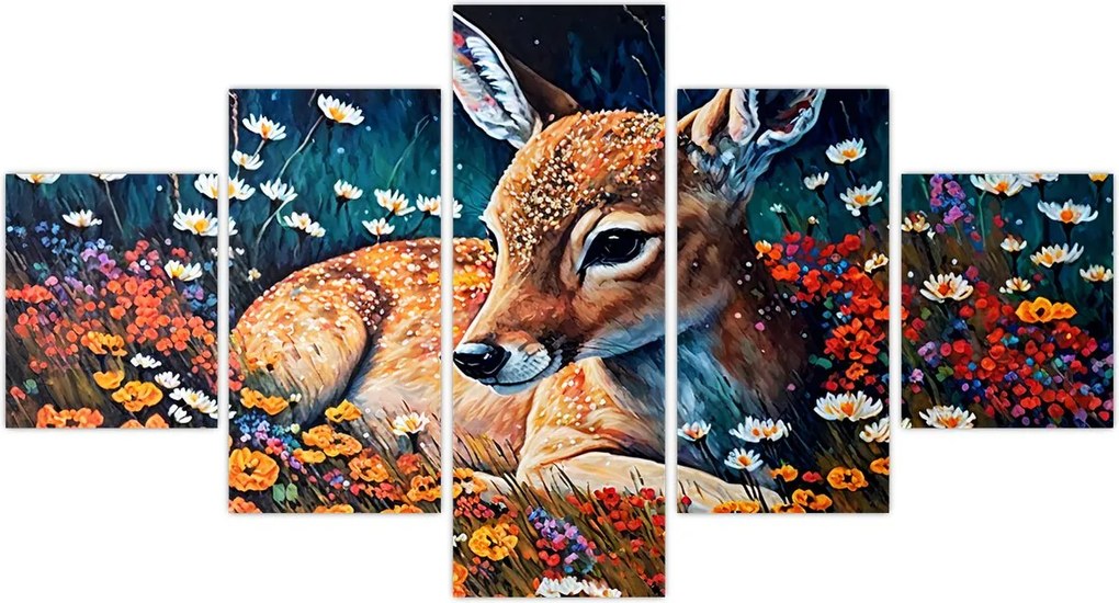 Obraz - Malowany jeleń (125x70 cm)