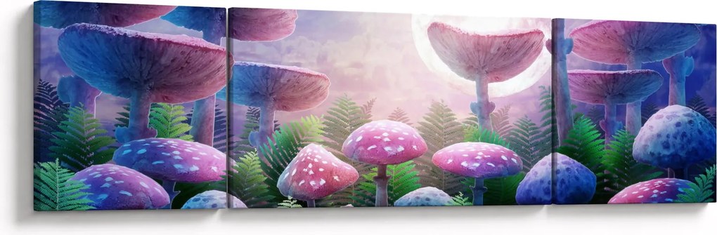 Obraz - Grzyby w pełni księżyca, grafika (170x50 cm)