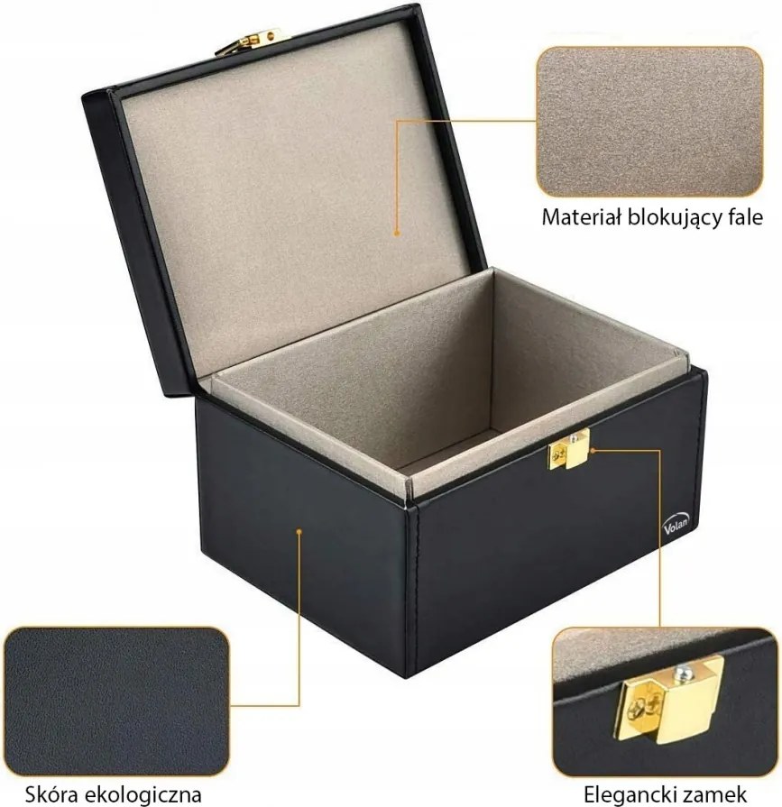 Klatka FARADAYA PUDEŁKO DUŻE 16CM NA KLUCZE do Samochodu Keyless Karty Etui