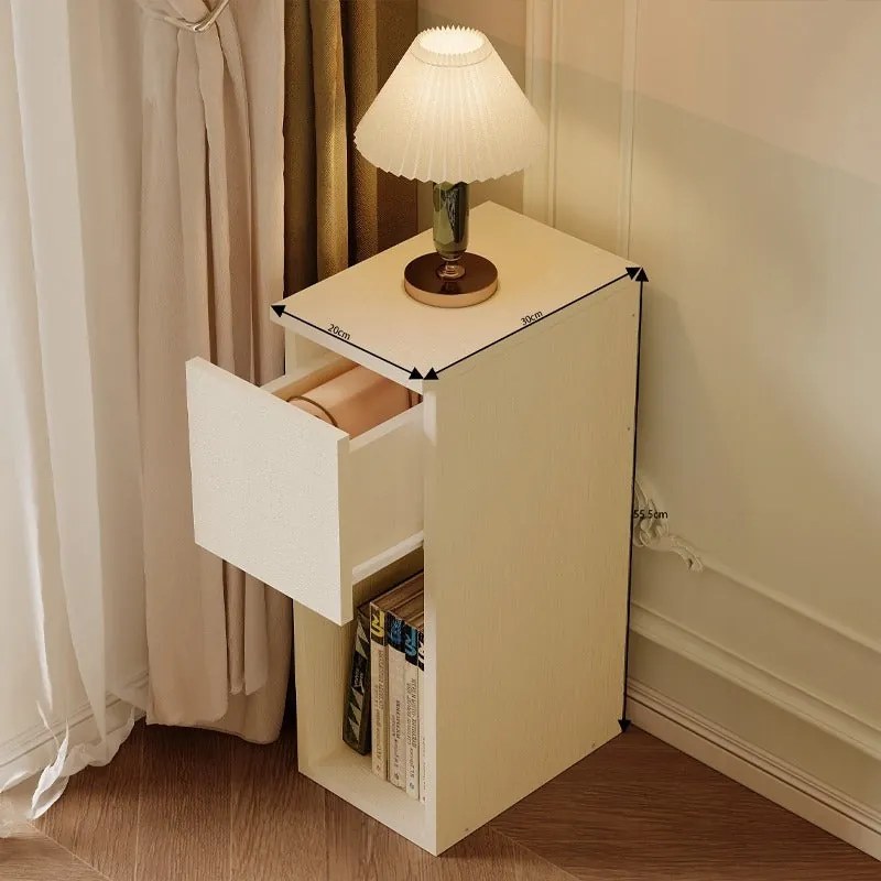 Szafka nocna biała z szufladą stolik z półką nowoczesny loft sypialni 55cm