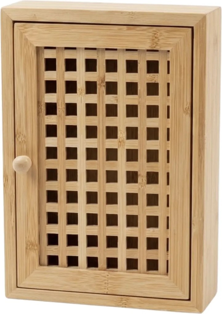 Wisząca szafka na klucze KIZU, 19 x 27 x 6 cm, bambus
