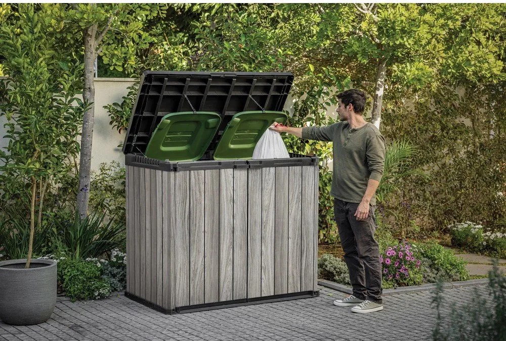 Szara plastikowa skrzynia ogrodowa Deco – Keter