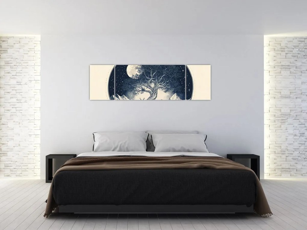 Obraz – Magiczne drzewo z jeleniem I. (170x50 cm)