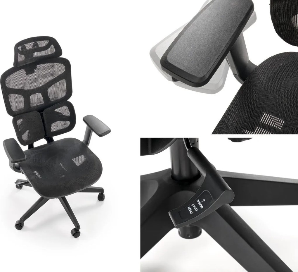 Fotel biurowy z regulacjami Astral Halmar, zgodny z normą BHP