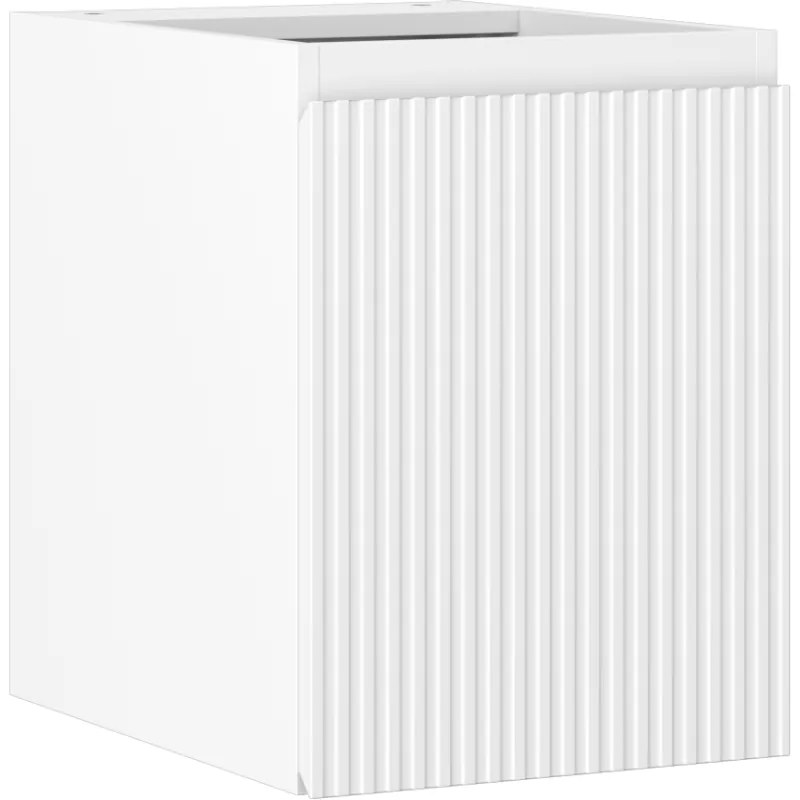 Mexen Rivel szafka łazienkowa podumywalkowa 35 cm, 1 drzwi, ryflowana, biała mat - 91A21-03547-1-BF01