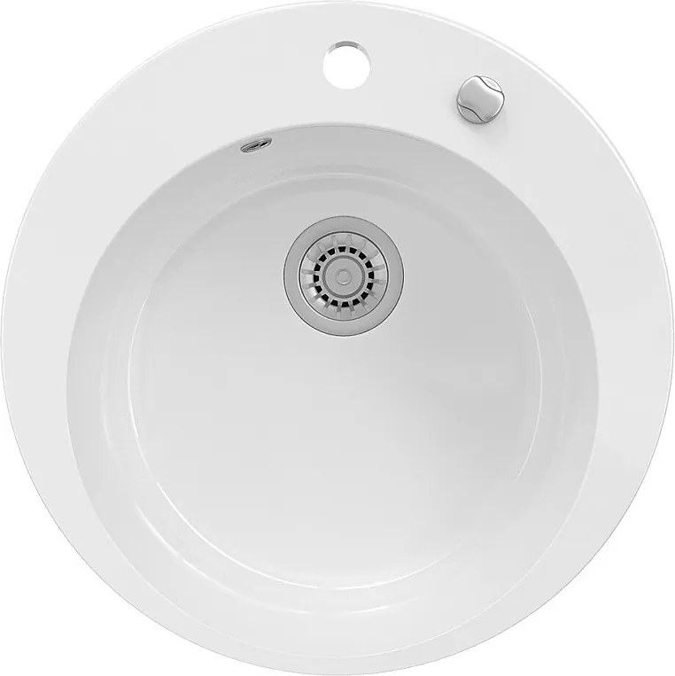 Zlewozmywak kuchenny biały 50.5x50.5x19 valencia