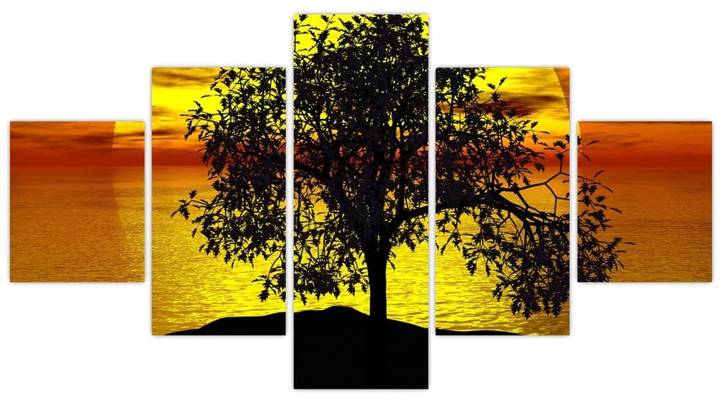 Obraz sylwetki drzewa (125x70 cm)