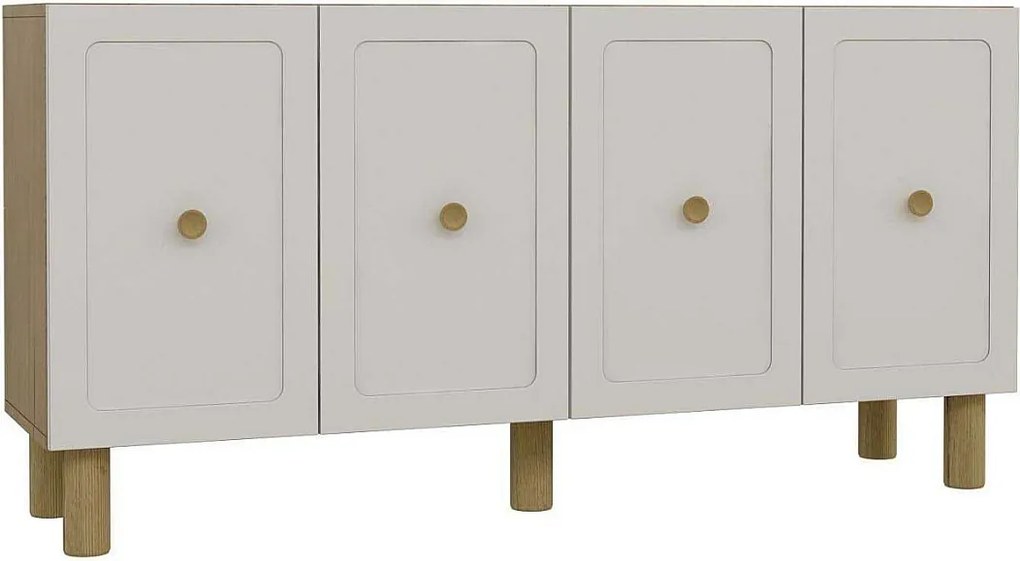 Komoda – 150 cm x 75 cm x 35 cm – Dąb szafirowy i biel – Płyta wiórowa