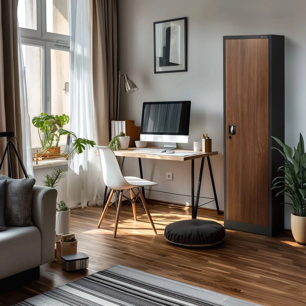 Szafa biurowa Eco Design Alex 45x40x185 cm antracyt/orzech