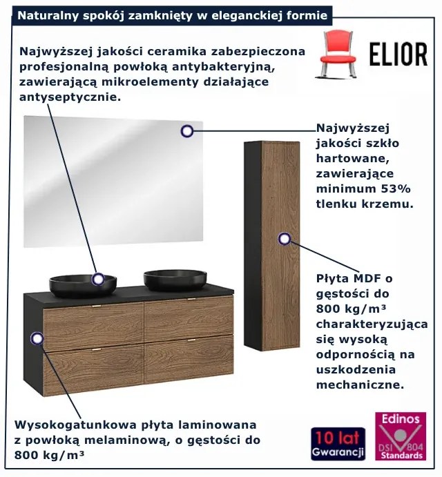 Zestaw mebli łazienkowych z lustrem i umywalkami  H6-T17