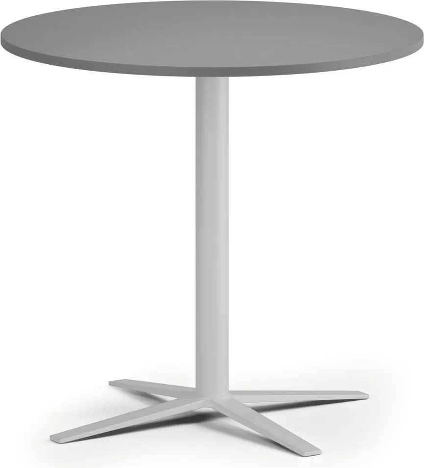 Stolik kawowy AURA, średnica 60 cm, biała podstawa, grafit