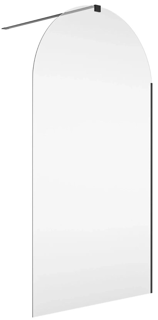 Ścianka prysznicowa WALK IN FIX przezroczysta półokrągła 8mm MOLIS CLEAR OVAL MASSI | rożne rozmiary : Kolor profili kabiny - złoty szczotkowany, Szerokość ścianki - 140 cm , Typ montażu - WALK in FIX (Do ściany)