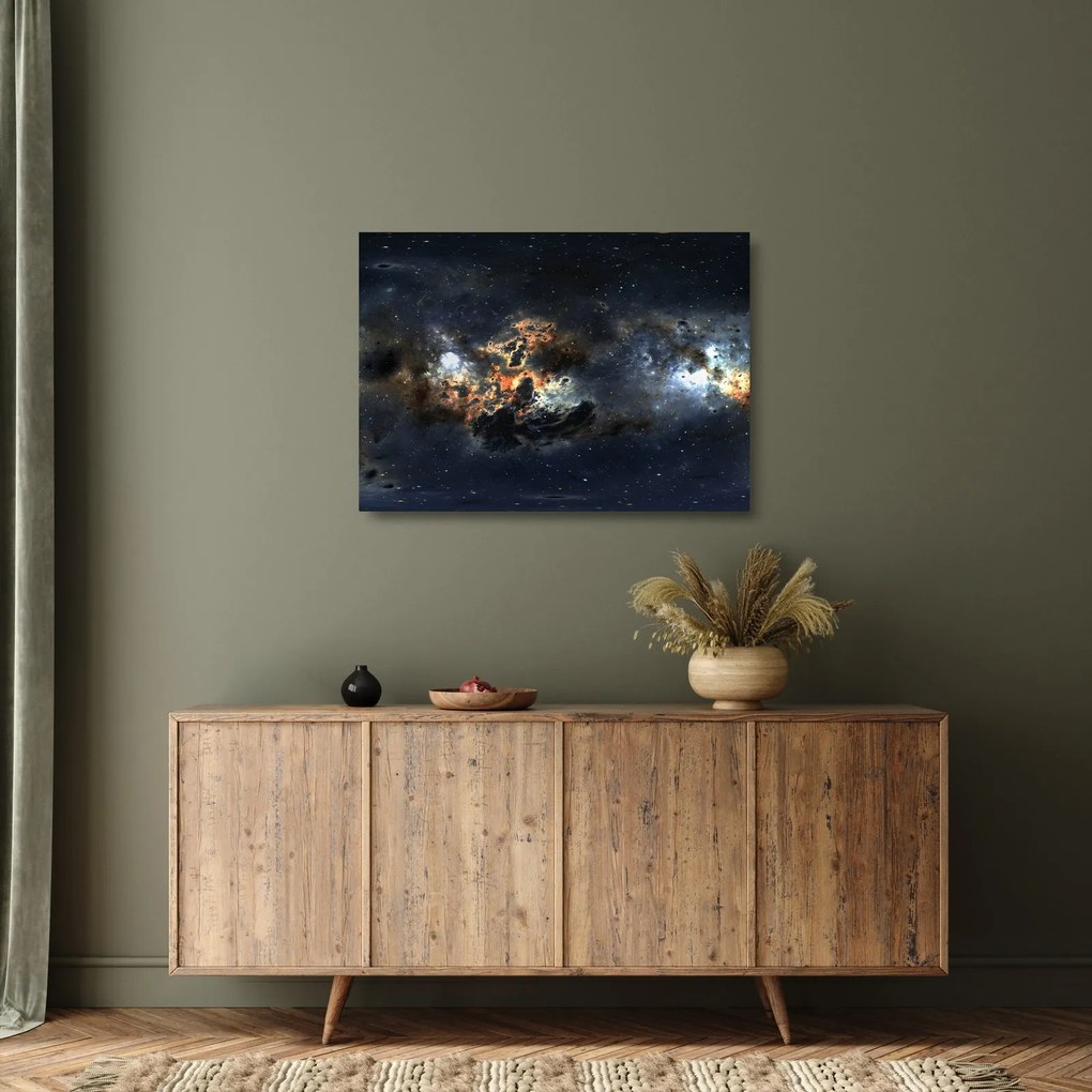 Obraz na szkle - Wszechświat z mgławicą (70x50 cm)