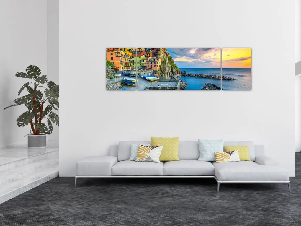 Obraz - Wioska śródziemnomorska (170x50 cm)