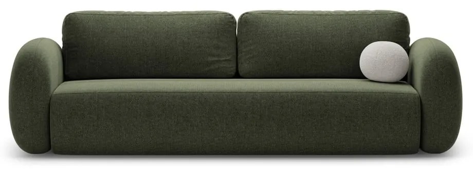 Zielona rozkładana/ze schowkiem sofa z tkaniny szenilowej 262 cm Tonale – Cosmopolitan Design