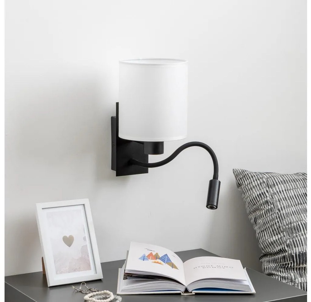 Brilagi - LED Kinkiet NUBILA 1xE27/25W/230V + LED/3W czarny/biały