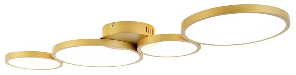 Lampa sufitowa złota z LED 3 stopniowy ściemniacz 4-światła - Lupolo Nowoczesny Oswietlenie wewnetrzne