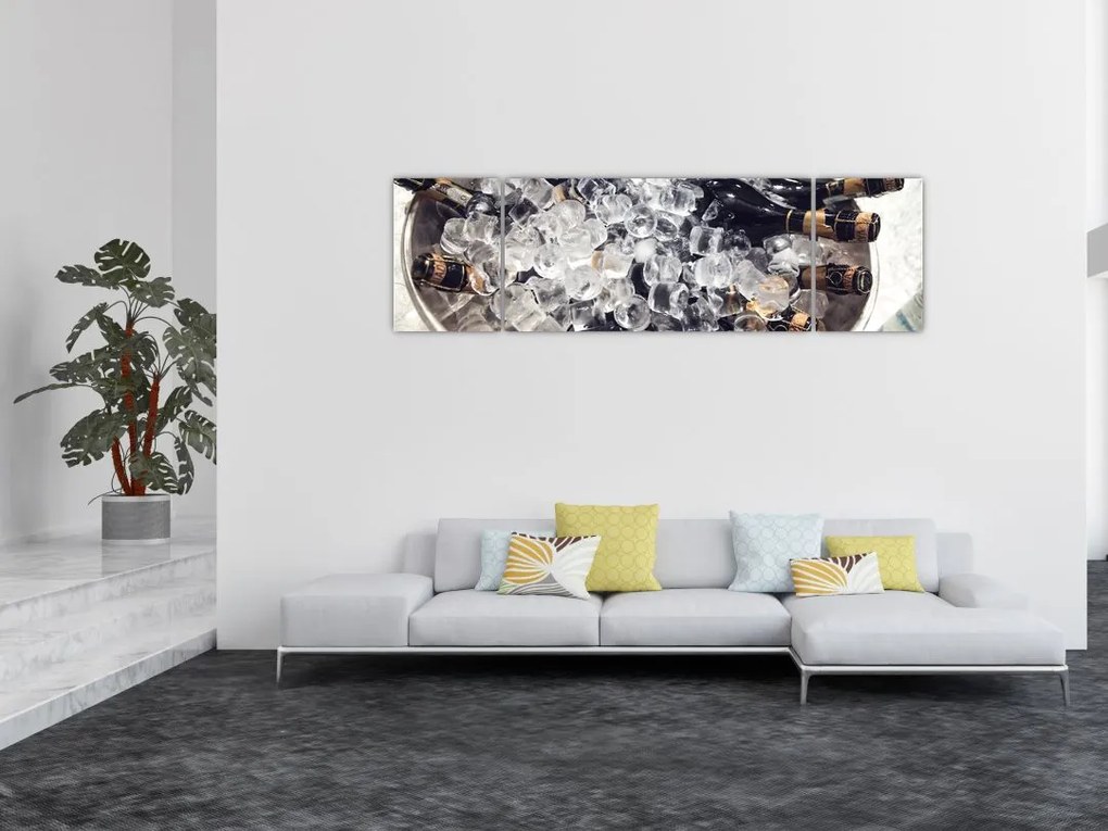 Obraz - szampan w lodzie (170x50 cm)
