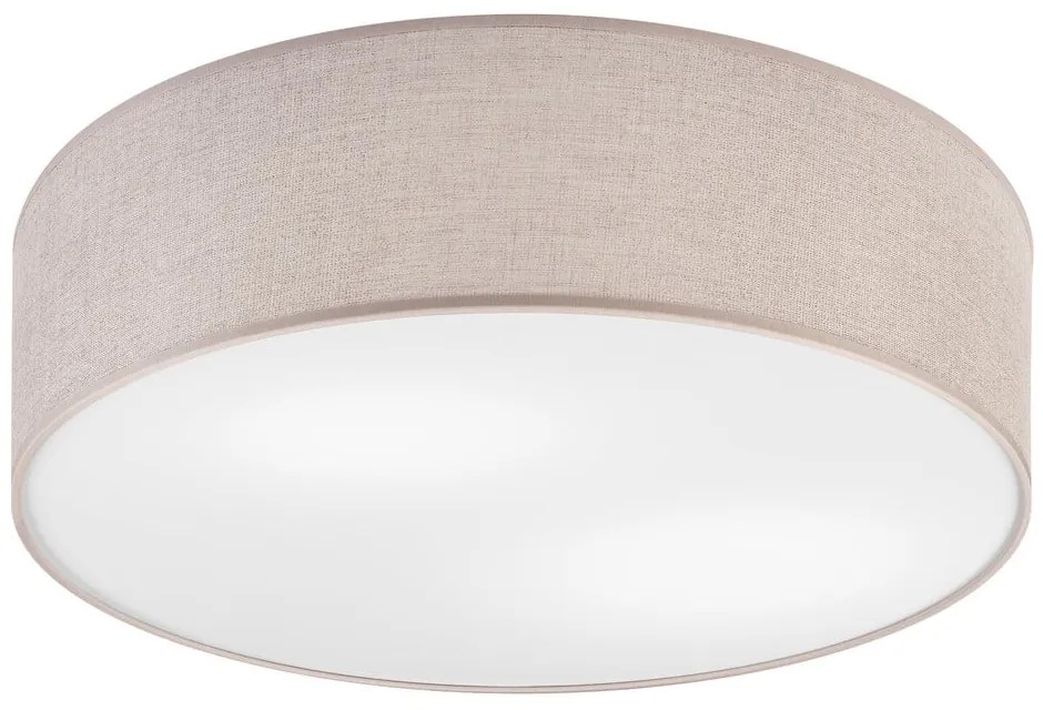 Jasnoszara lampa sufitowa z tekstylnym kloszem ø 45 cm Vivian – LAMKUR