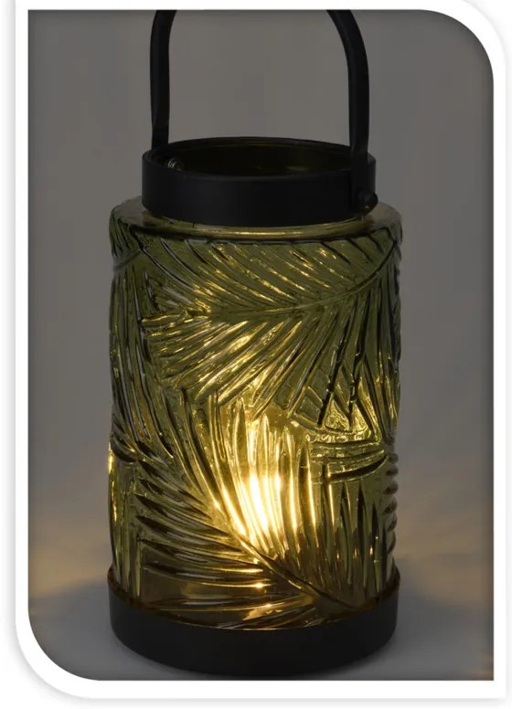 Latarenka LED, kolorowe szkło, 26 cm