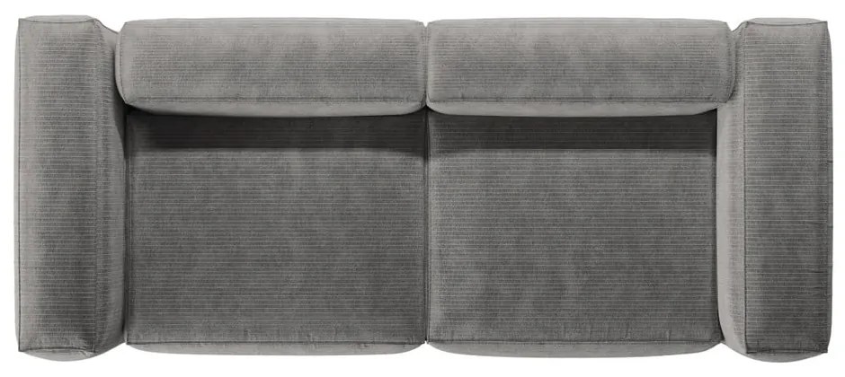 Jasnoszara sztruksowa sofa 264 cm Bergamo – Cosmopolitan Design