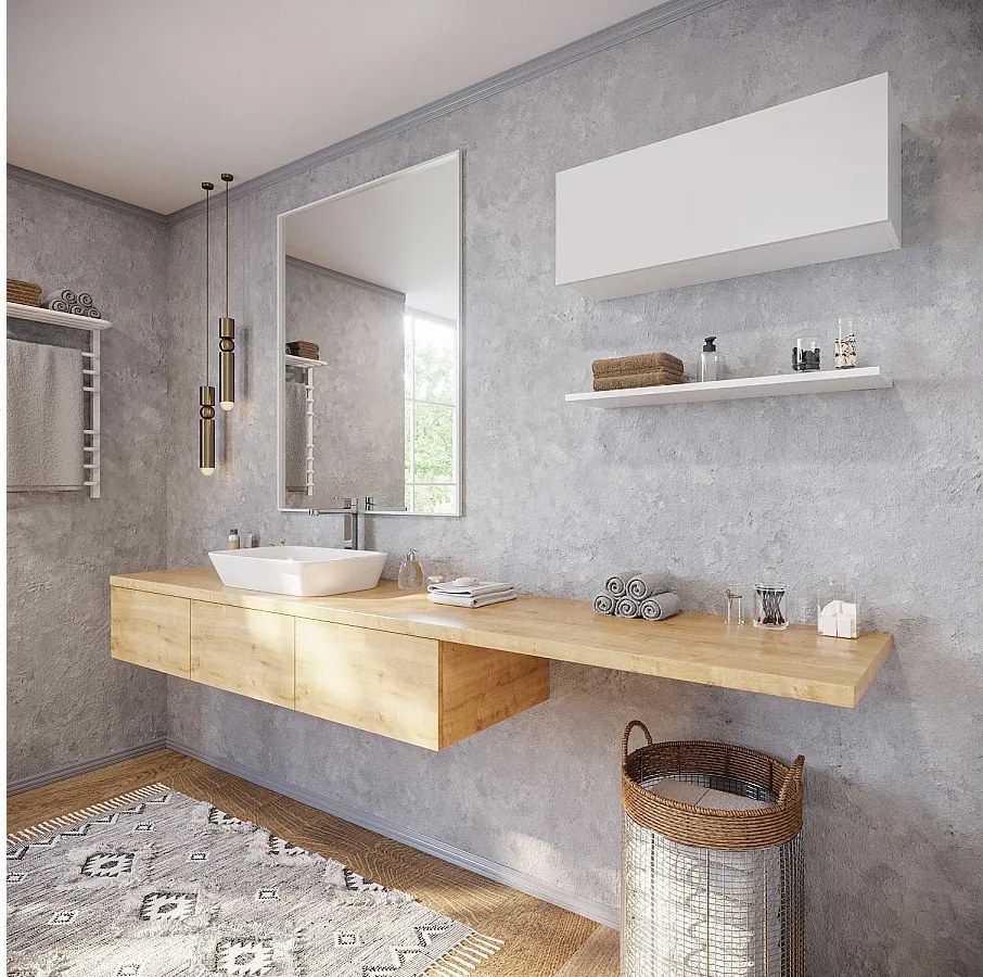 Szafka łazienkowa - 60, 80 i 120 cm - Wisząc szafka - Mebel do łazienki