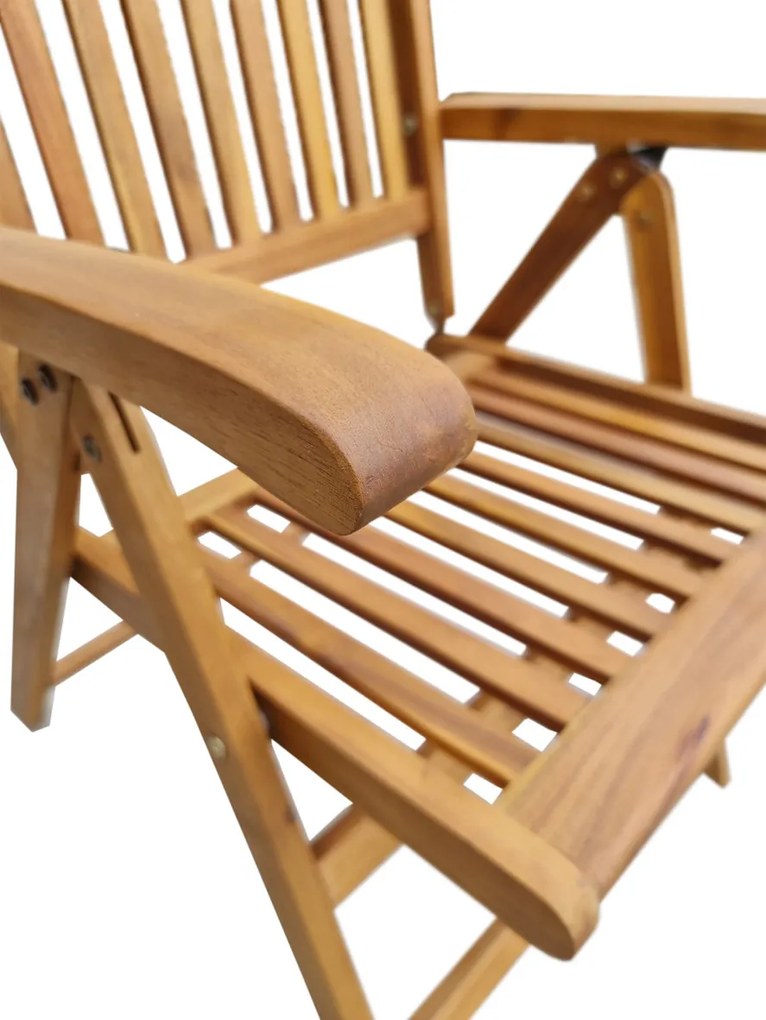 ATLAN - drewniane krzesło ogrodowe z regulacją - 2 GATUNEK