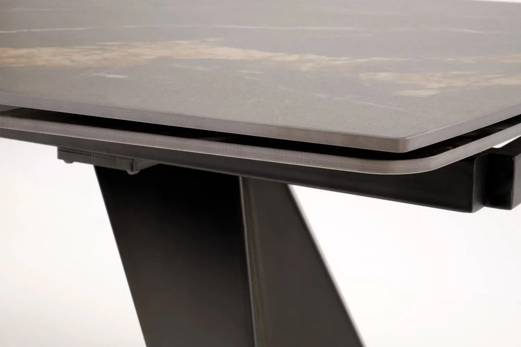 Stół rozkładany ARMANI 165(241)x90 czarny marmur/czarny HALMAR