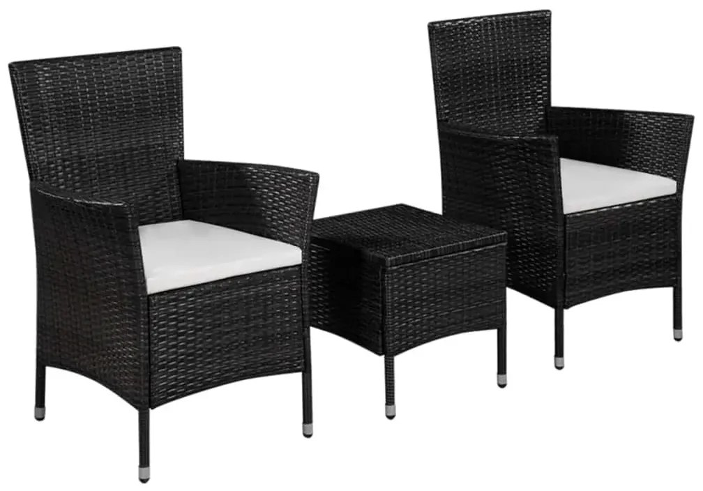 Czarny 3-częściowy zestaw mebli ogrodowych bistro G7-Z09