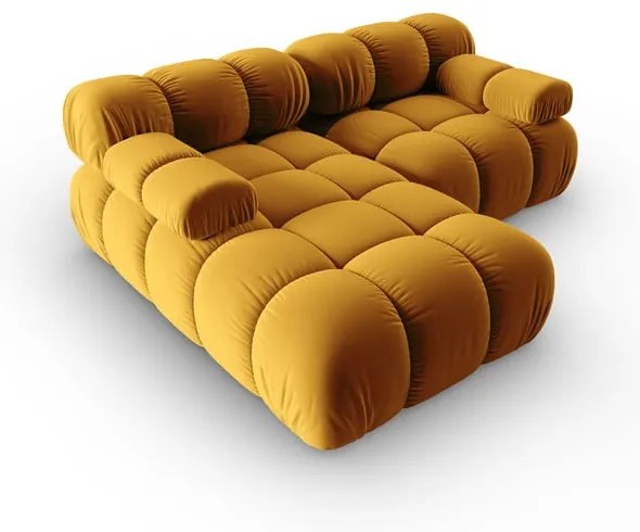 Żółta aksamitna sofa 191 cm Bellis – Micadoni Home