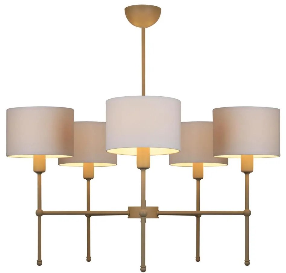 Żyrandol na pręcie MADELA 5xE14/40W/230V biały/beżowy