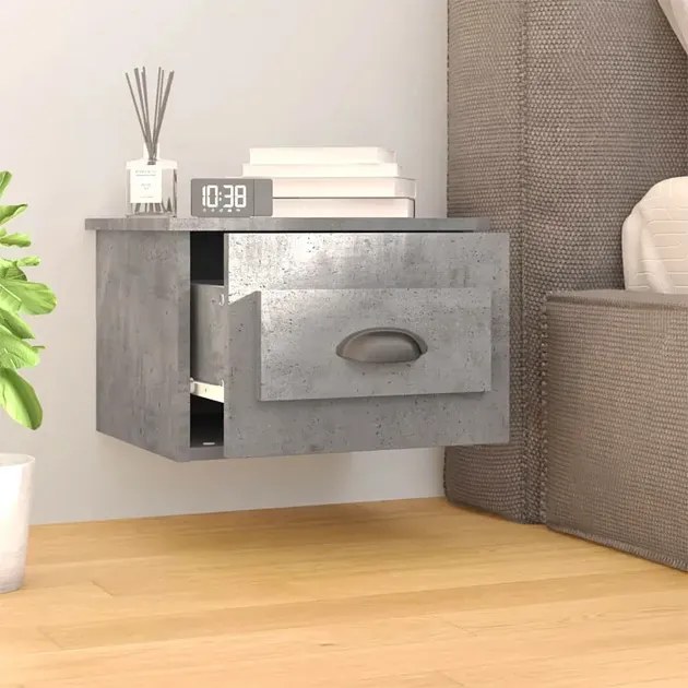 Wisząca szafka nocna z szufladą szary beton T3-D11