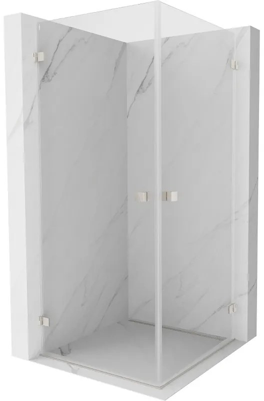 Mexen Lunar-B Duo kabina prysznicowa uchylna 95 x 95 cm, transparent, nikiel szczotkowany - 832-095L-095P-97-00