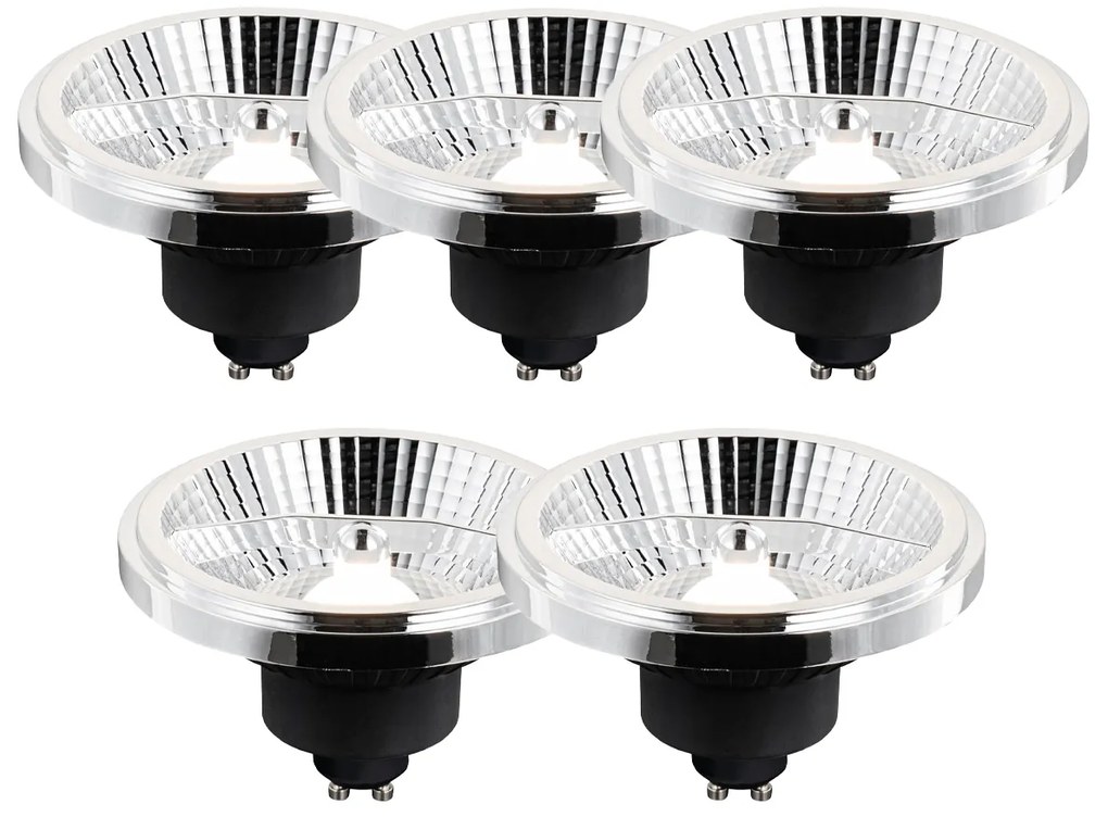Zestaw 5 żarówek LED GU10 3-stopniowo ściemnialnych w Kelwinach AR111 10W 800 lm 2700 - 3700K