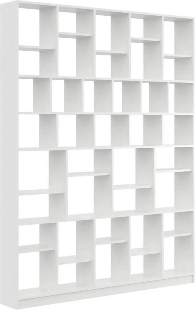 Biały wysoki regał na książki w stylu skandynawskim B5-N21