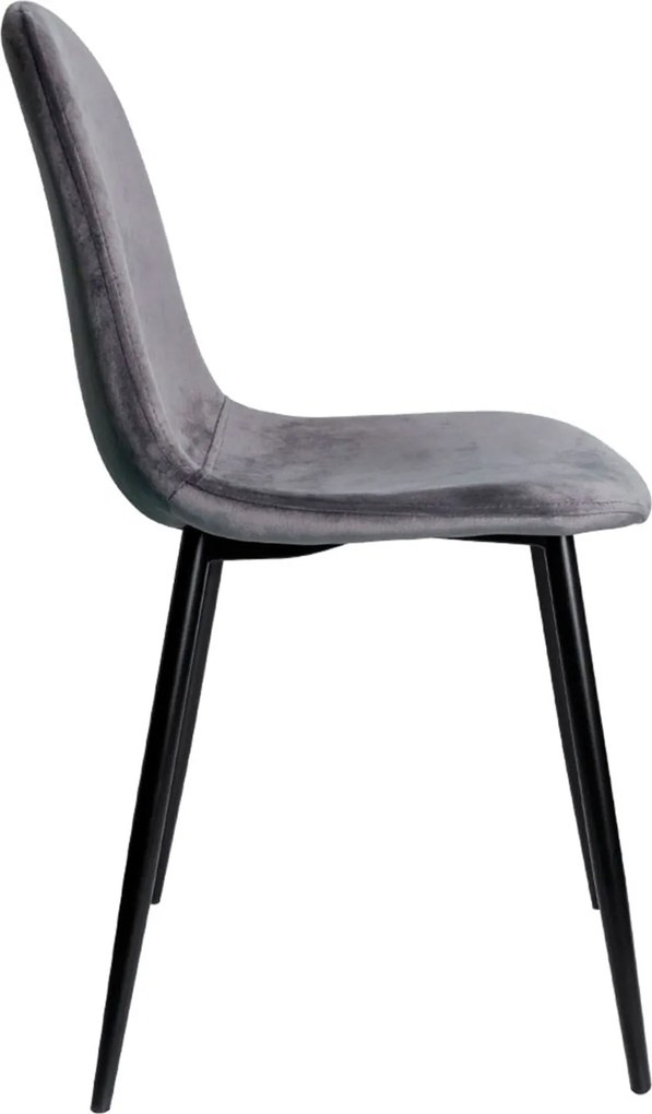 Zestaw 4 Krzese Teok Black Aksamitne