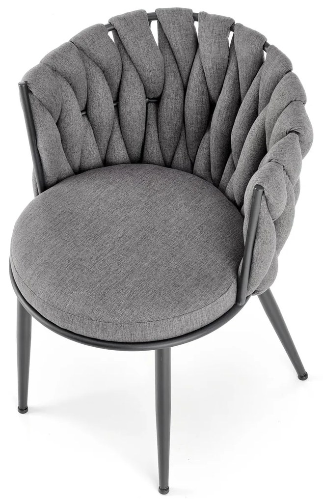 Krzesło popielaty, K516 tkanina NEA 15, nowoczesne, metalowy stelaż