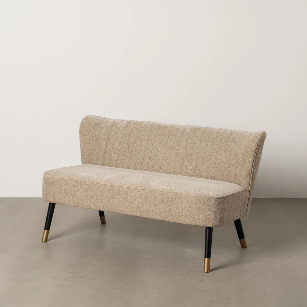 Beżowa sofa z tkaniny szenilowej 134 cm Glam – Ixia