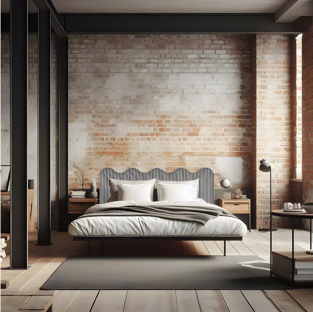 Zagłówek falisty, biały/czarny 160x73,5 cm