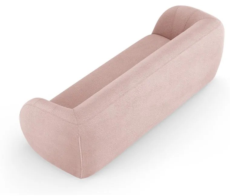 Jasnoróżowa sofa z materiału bouclé 230 cm Essen – Cosmopolitan Design